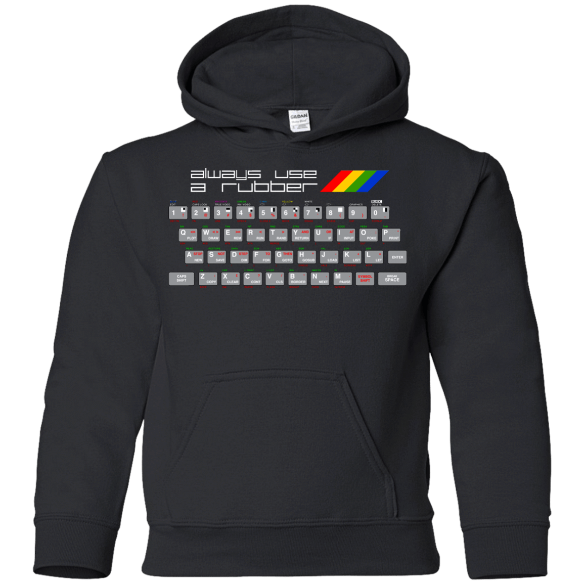 Sweatshirts Black / YS Always Use A Rubber Youth Hoodie