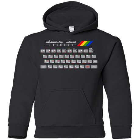 Sweatshirts Black / YS Always Use A Rubber Youth Hoodie