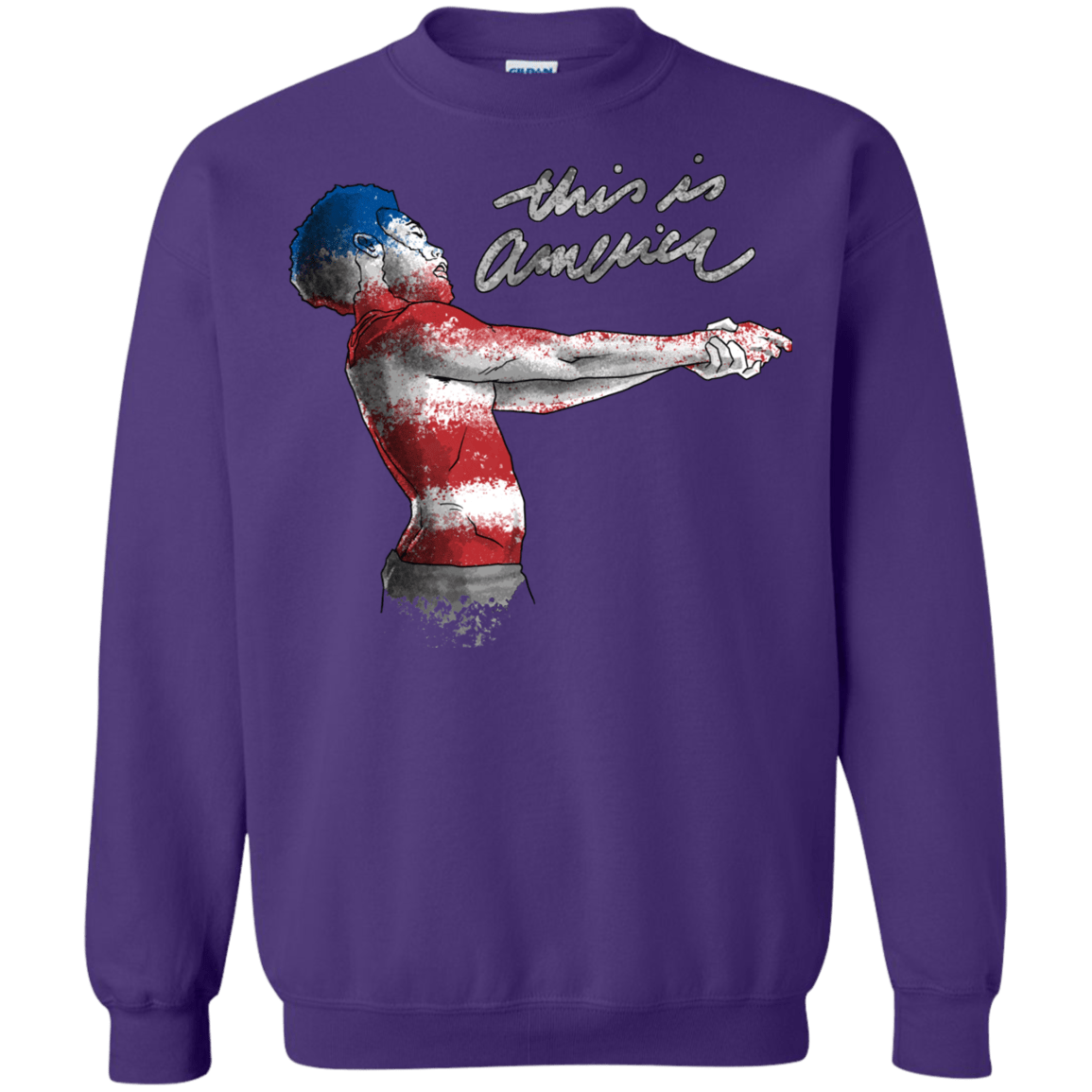 Sweatshirts Purple / S America Crewneck Sweatshirt