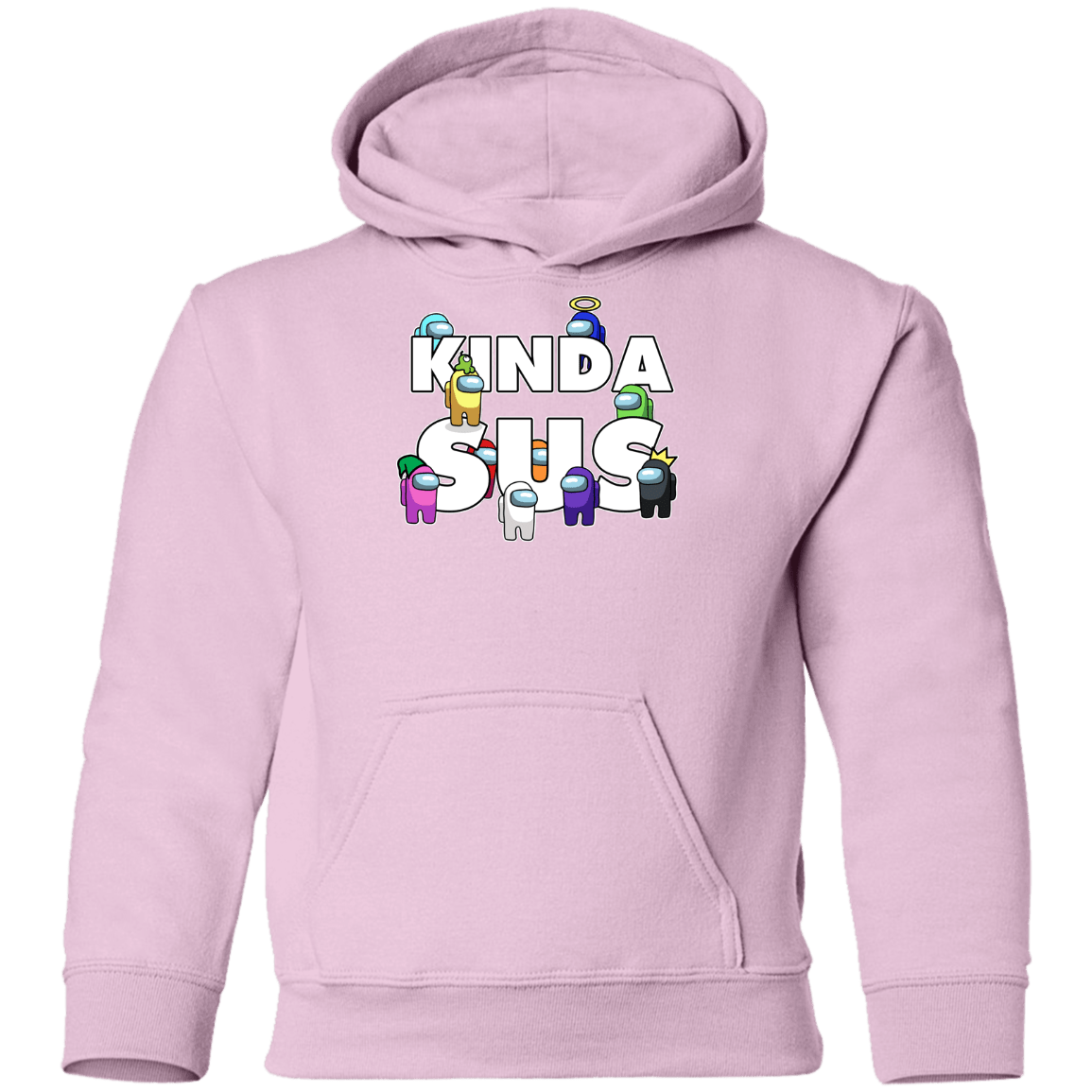 Sweatshirts Light Pink / YS Among us Kinda Sus Youth Hoodie