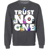 Sweatshirts Dark Heather / S Among Us Trust No One Crewneck Sweatshirt