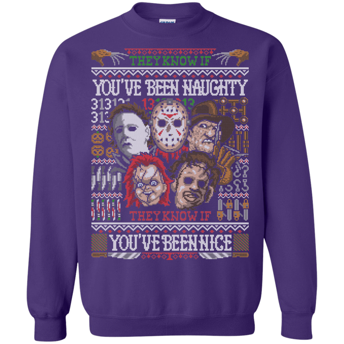 Sweatshirts Purple / Small An Ugly Slasher Sweater Crewneck Sweatshirt