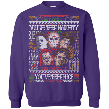 Sweatshirts Purple / Small An Ugly Slasher Sweater Crewneck Sweatshirt