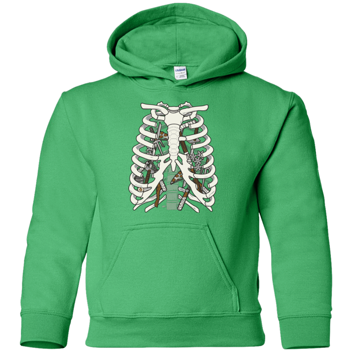Sweatshirts Irish Green / YS Anatomy of a Ninja Turtle Youth Hoodie