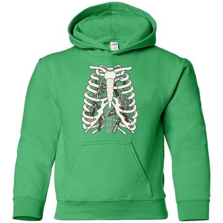 Sweatshirts Irish Green / YS Anatomy of a Ninja Turtle Youth Hoodie