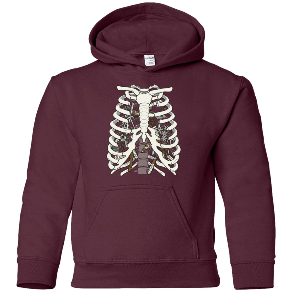 Sweatshirts Maroon / YS Anatomy of a Ninja Turtle Youth Hoodie