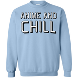 Sweatshirts Light Blue / Small Anime and chill Crewneck Sweatshirt