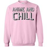 Sweatshirts Light Pink / Small Anime and chill Crewneck Sweatshirt