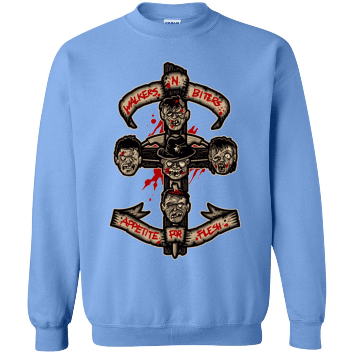 Sweatshirts Carolina Blue / Small APPETITE FOR FLESH Crewneck Sweatshirt