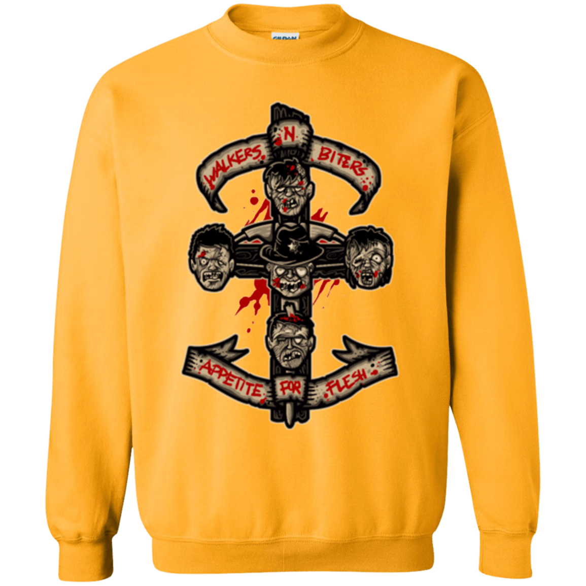 Sweatshirts Gold / Small APPETITE FOR FLESH Crewneck Sweatshirt