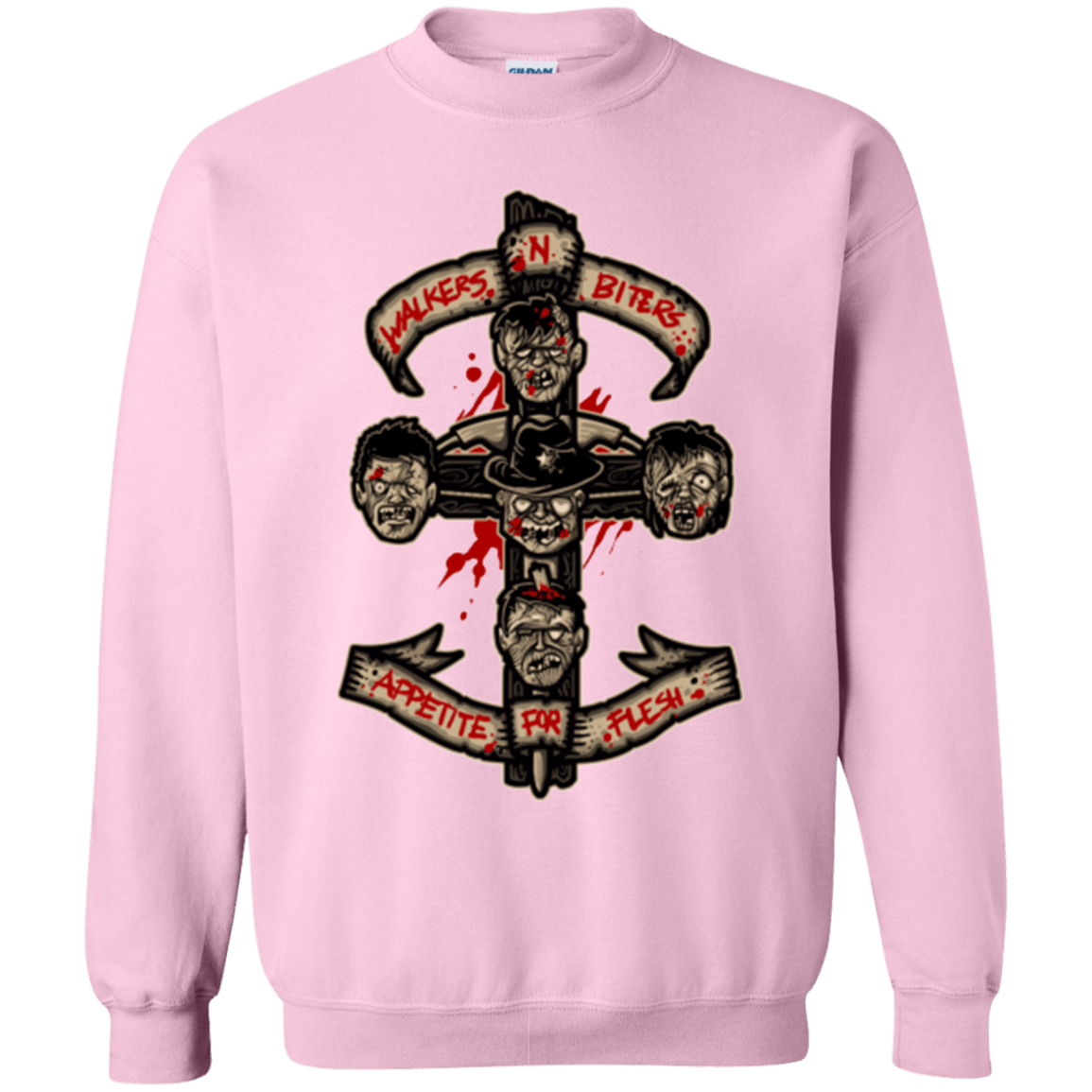 Sweatshirts Light Pink / Small APPETITE FOR FLESH Crewneck Sweatshirt