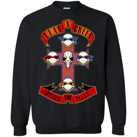 Sweatshirts Black / Small APPETITE FOR PIZZA Crewneck Sweatshirt