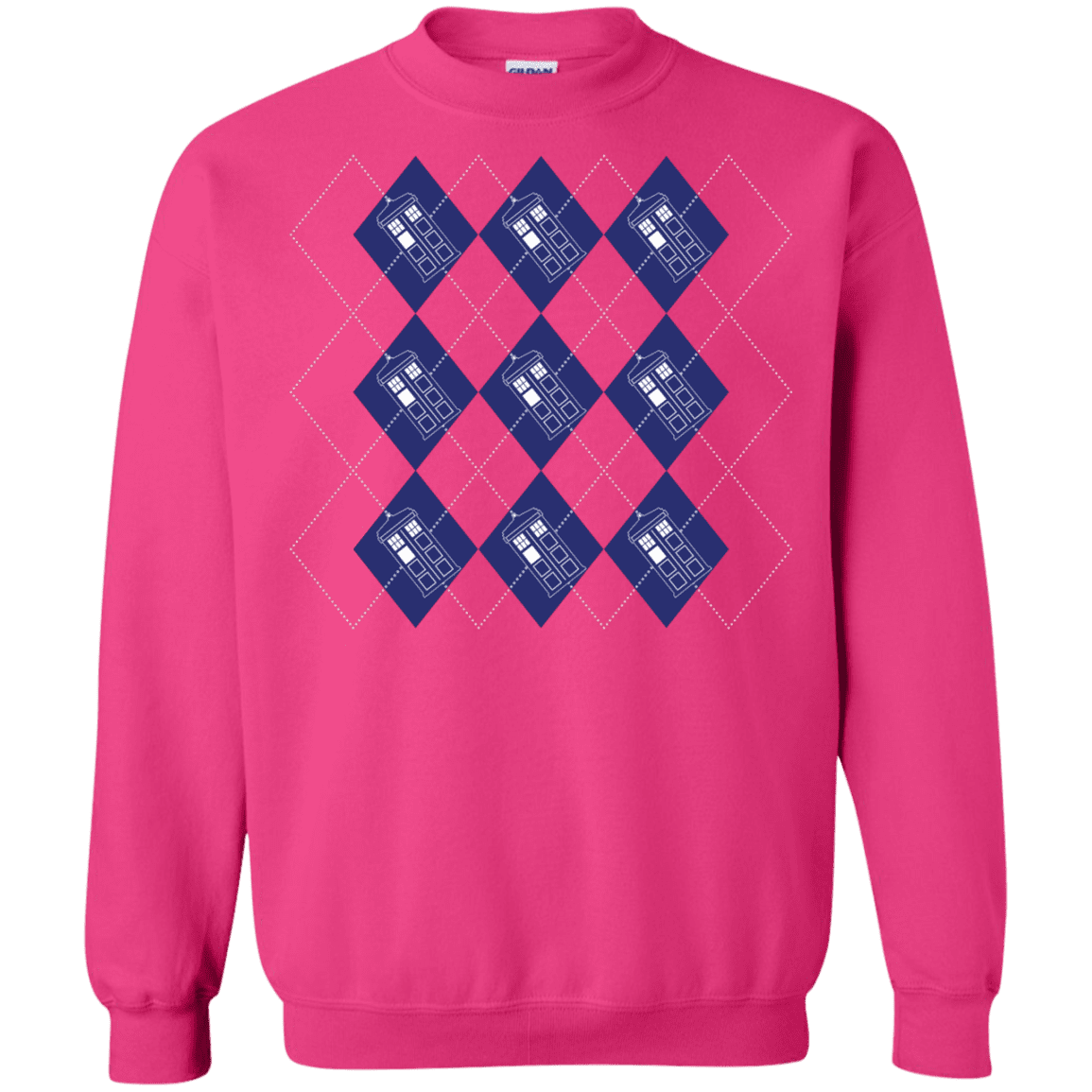 Sweatshirts Heliconia / S Argyle Tardis Crewneck Sweatshirt