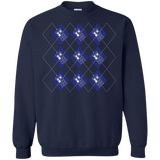 Sweatshirts Navy / S Argyle Tardis Crewneck Sweatshirt