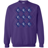 Sweatshirts Purple / S Argyle Tardis Crewneck Sweatshirt