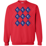 Sweatshirts Red / S Argyle Tardis Crewneck Sweatshirt