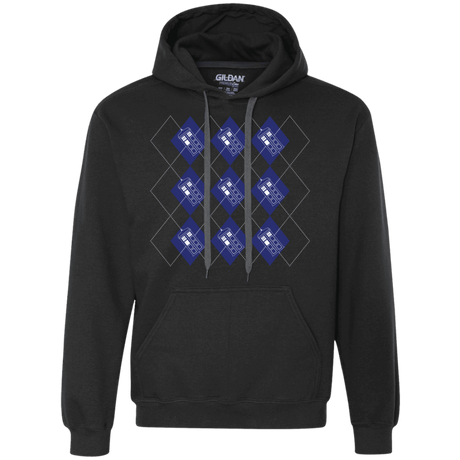 Sweatshirts Black / S Argyle Tardis Premium Fleece Hoodie