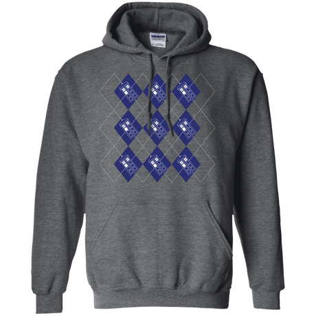 Sweatshirts Dark Heather / S Argyle Tardis Pullover Hoodie