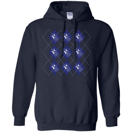 Sweatshirts Navy / S Argyle Tardis Pullover Hoodie