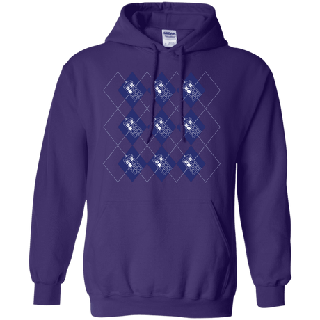 Sweatshirts Purple / S Argyle Tardis Pullover Hoodie