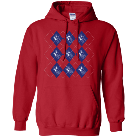 Sweatshirts Red / S Argyle Tardis Pullover Hoodie