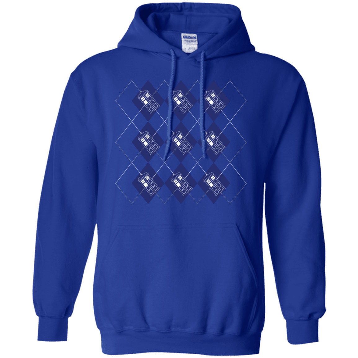 Sweatshirts Royal / S Argyle Tardis Pullover Hoodie