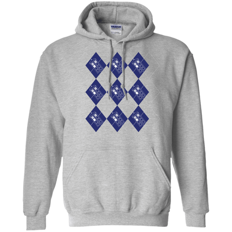 Sweatshirts Sport Grey / S Argyle Tardis Pullover Hoodie