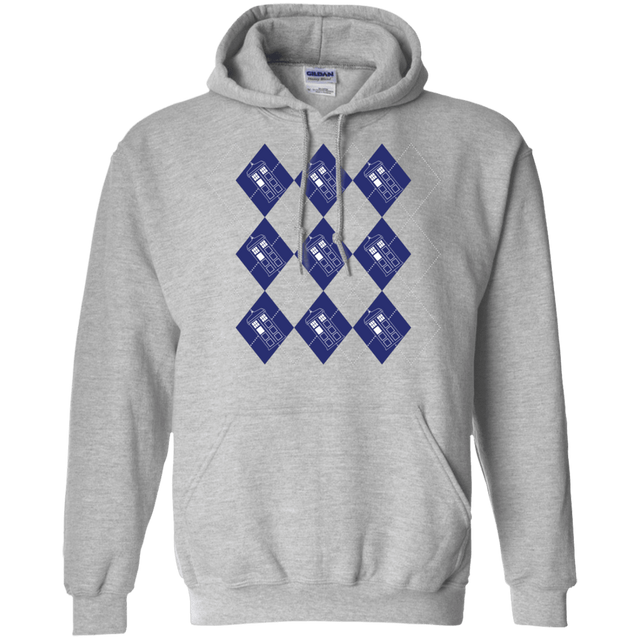 Sweatshirts Sport Grey / S Argyle Tardis Pullover Hoodie