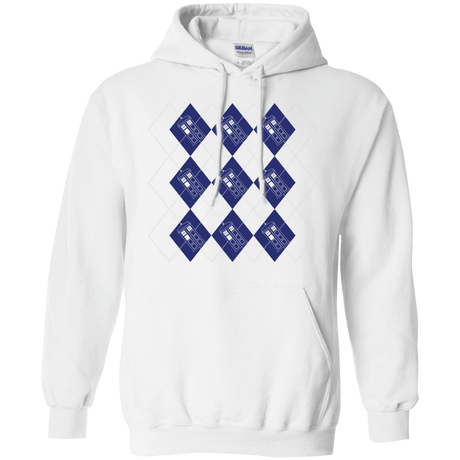 Sweatshirts White / S Argyle Tardis Pullover Hoodie