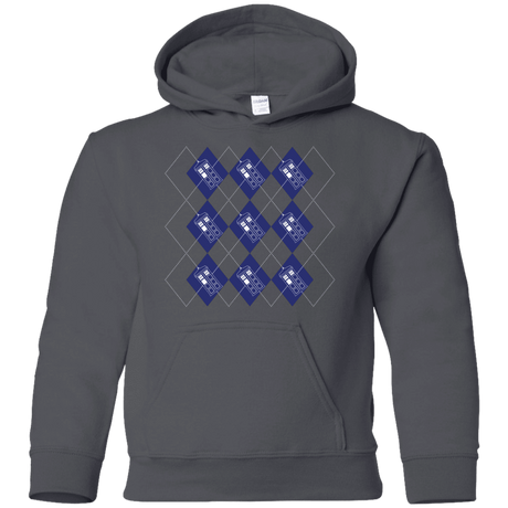 Sweatshirts Charcoal / YS Argyle Tardis Youth Hoodie