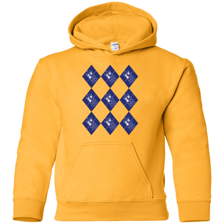 Sweatshirts Gold / YS Argyle Tardis Youth Hoodie