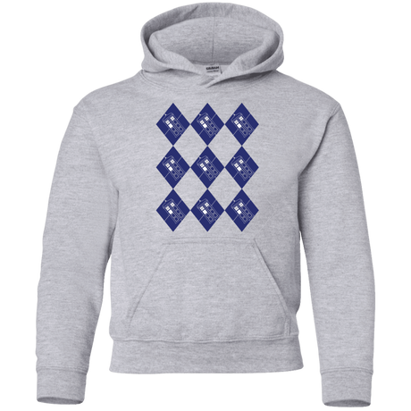 Sweatshirts Sport Grey / YS Argyle Tardis Youth Hoodie