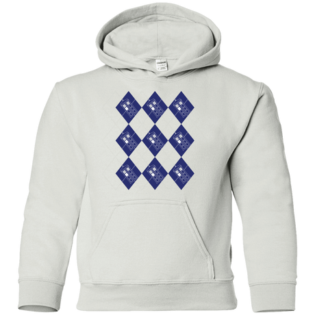 Sweatshirts White / YS Argyle Tardis Youth Hoodie