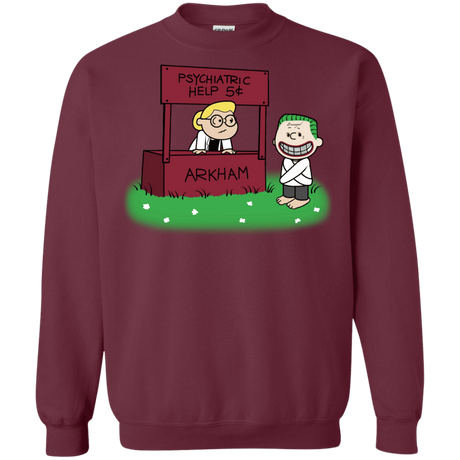 Sweatshirts Maroon / Small Arkham Help Crewneck Sweatshirt