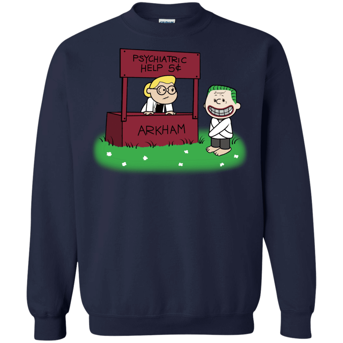 Sweatshirts Navy / Small Arkham Help Crewneck Sweatshirt