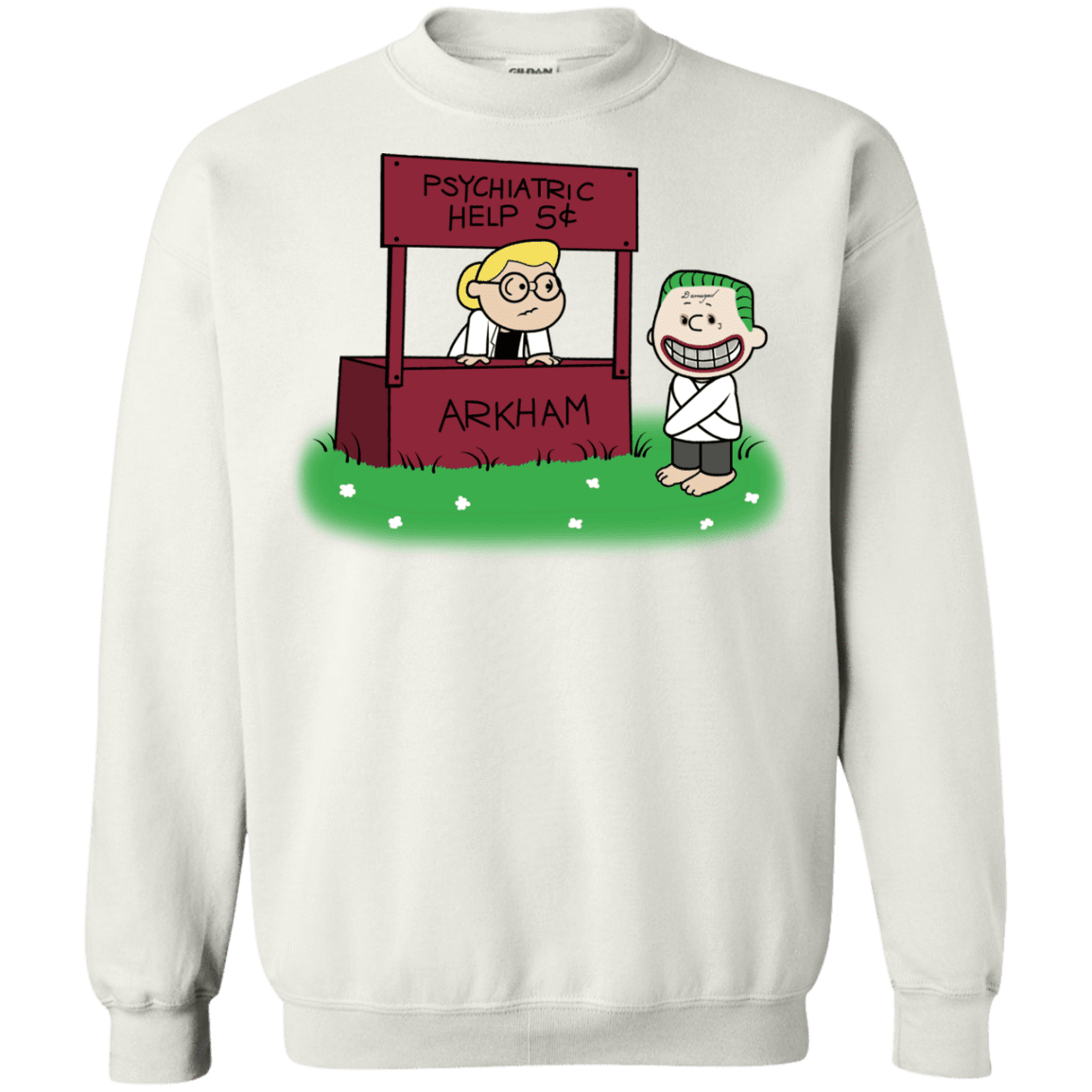 Sweatshirts White / Small Arkham Help Crewneck Sweatshirt