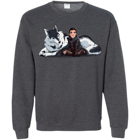 Sweatshirts Dark Heather / S Arya and Nymeria Crewneck Sweatshirt