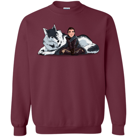 Sweatshirts Maroon / S Arya and Nymeria Crewneck Sweatshirt