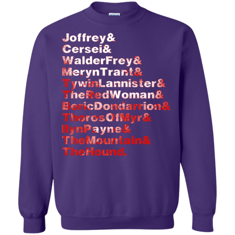 Sweatshirts Purple / Small Aryas Kill List Crewneck Sweatshirt