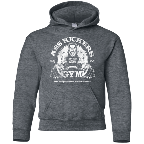 Sweatshirts Dark Heather / YS Ass Kickers Gym Youth Hoodie
