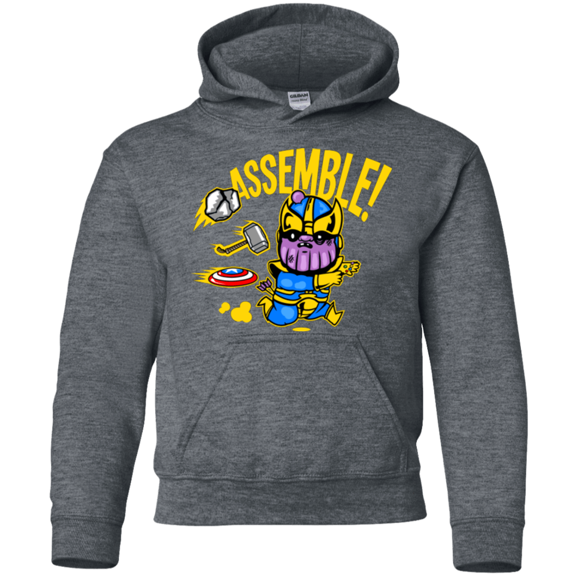 Sweatshirts Dark Heather / YS Assemble Youth Hoodie