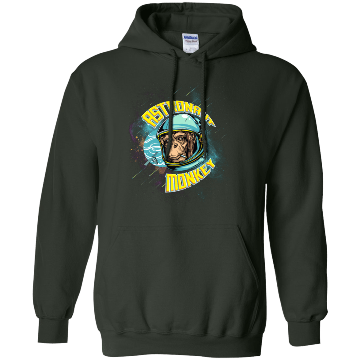 Sweatshirts Forest Green / Small ASTRONAUT MONKEY Pullover Hoodie
