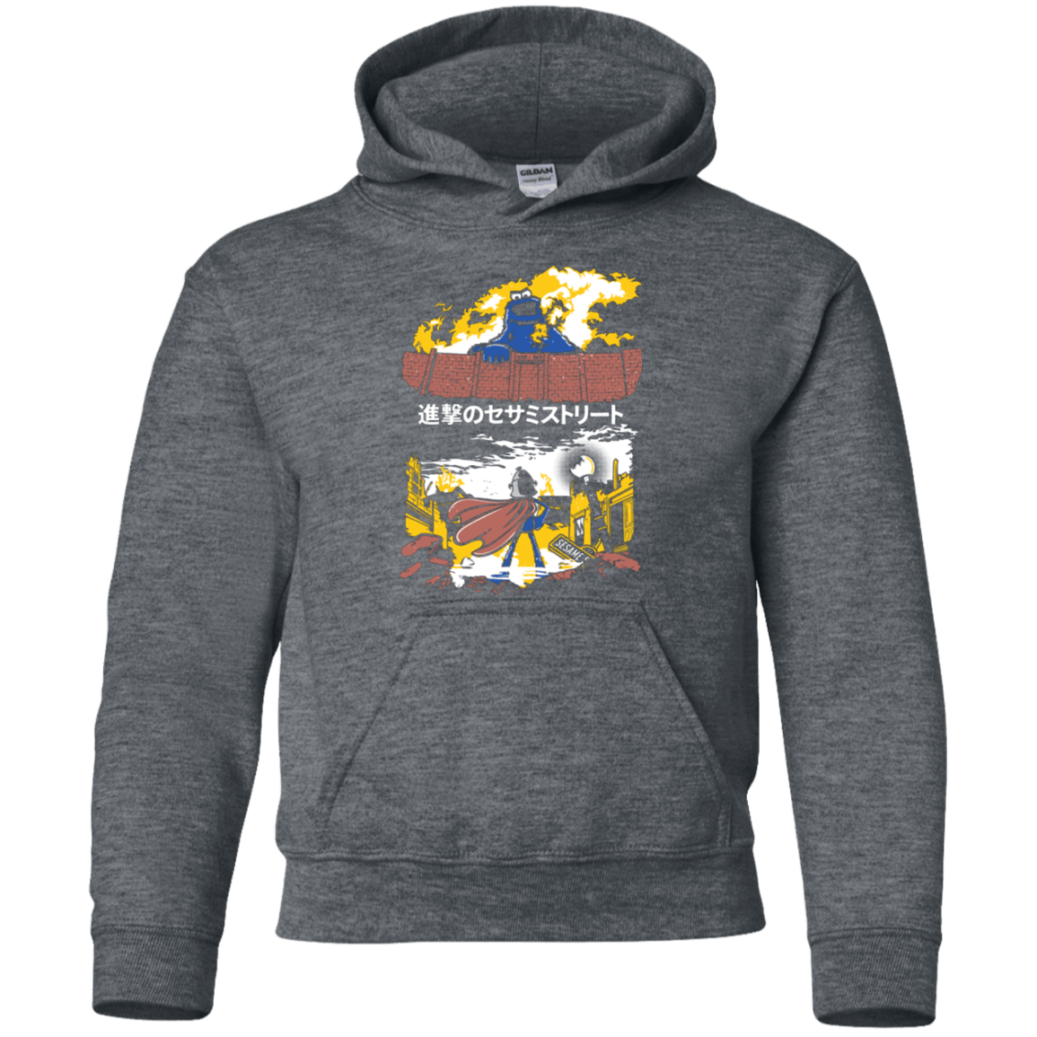 Sweatshirts Dark Heather / YS Attack on Sesame Street Youth Hoodie