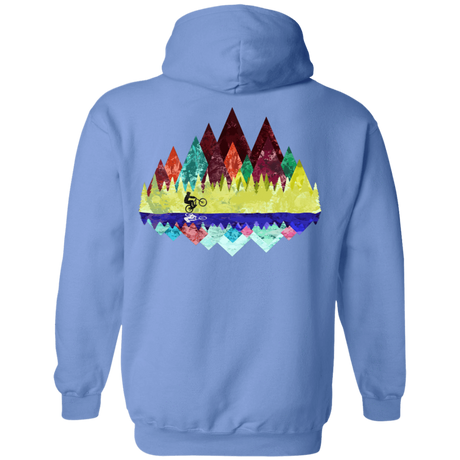 Sweatshirts Carolina Blue / S Autumn Mountain Bike Ride Back Print Pullover Hoodie