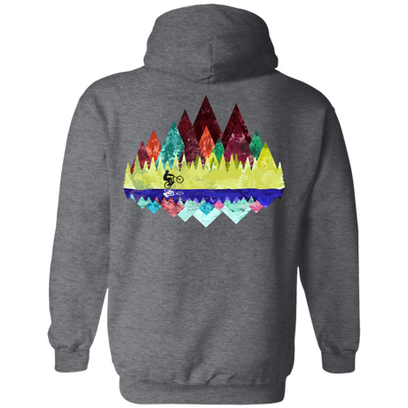 Sweatshirts Dark Heather / S Autumn Mountain Bike Ride Back Print Pullover Hoodie