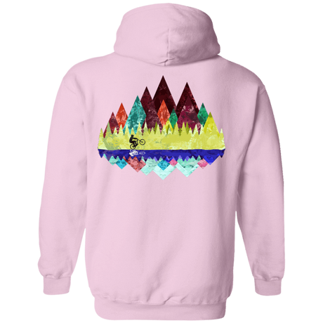 Sweatshirts Light Pink / S Autumn Mountain Bike Ride Back Print Pullover Hoodie