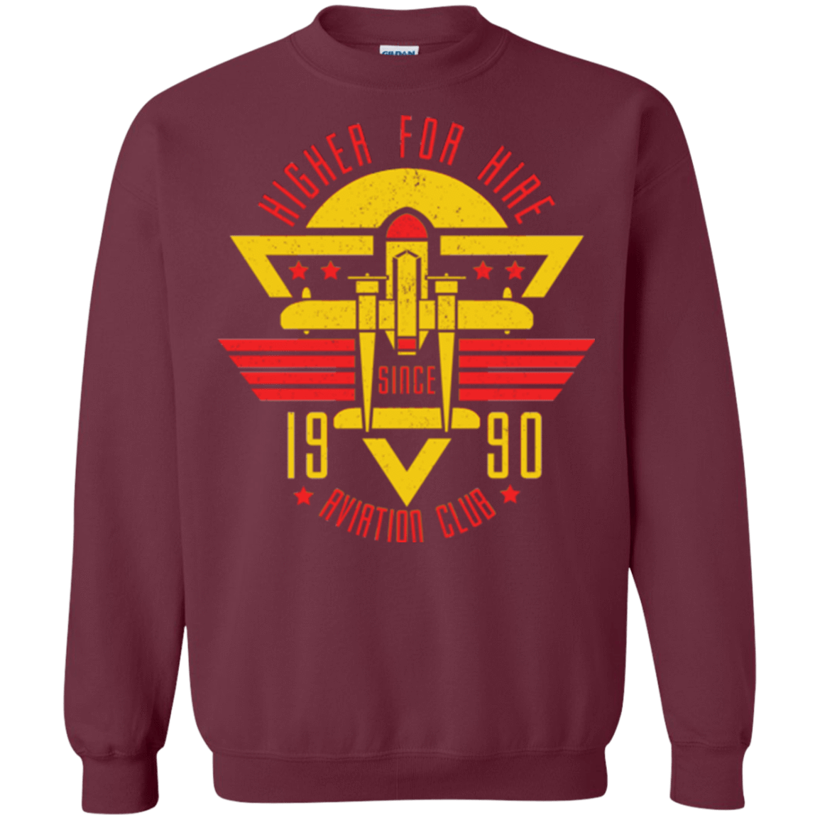 Sweatshirts Maroon / Small Aviation Club Crewneck Sweatshirt