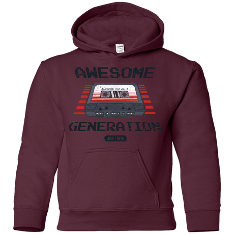 Sweatshirts Maroon / YS Awesome Generation Youth Hoodie