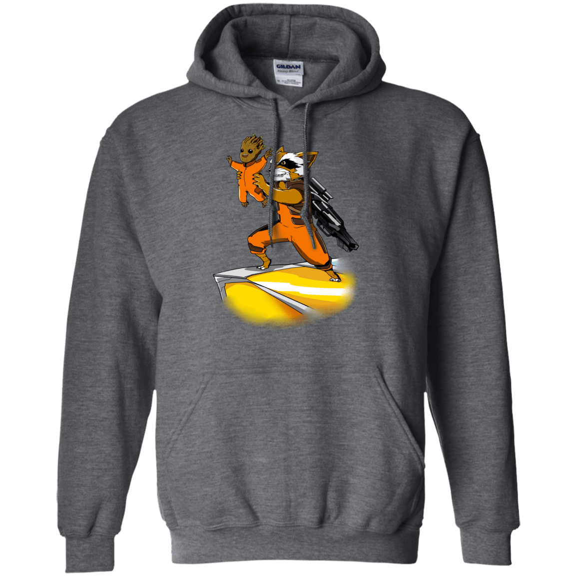 Sweatshirts Dark Heather / Small Baby Groot Pullover Hoodie