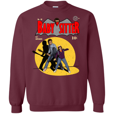 Sweatshirts Maroon / S Babysitter Batman Crewneck Sweatshirt